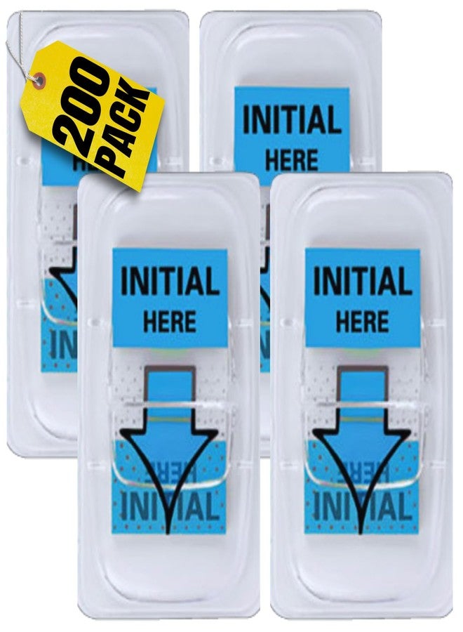 1InTheOffice Initial Here Flags – Blue Arrow Sticker Tabs, Self-Adhesive Initial Here Tabs & Sticky Tabs, Initial Stickers, 200-Pack - Image 1